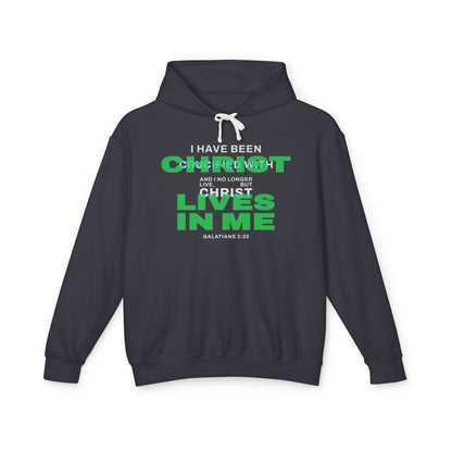 I have been Crucified with Christ "Galatians 2:20" Green 100%Cotton Comfort Color Hoodie
