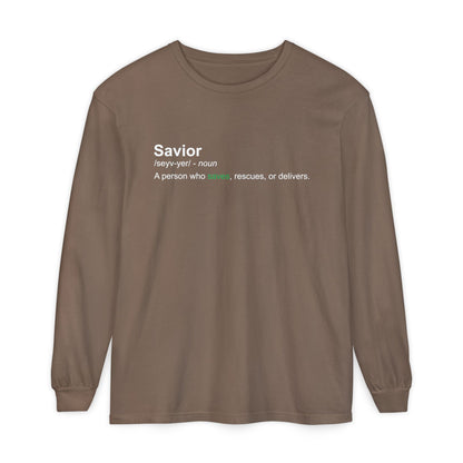 Savior Definition 100% cotton Long Sleeve Comfort Color