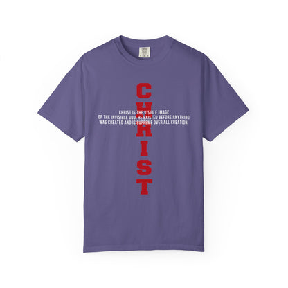 CHRIST the visible image of the invisible God Cotton T-shirt — Faith-Based Christian Tee
