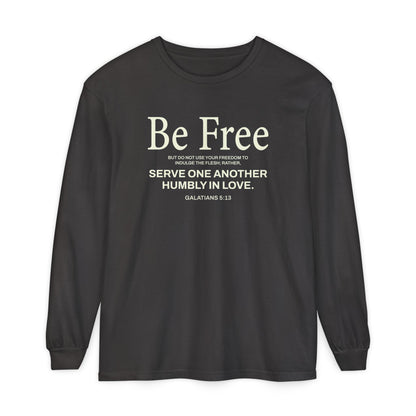 Be Free "Galatians 5:13" BEIGE 100% Cotton Long Sleeve
