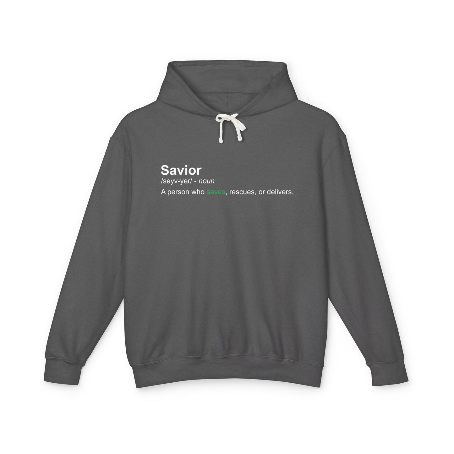 Savior Definition Hoodie — 100% Cotton Lightweight Hooded Sweatshirt