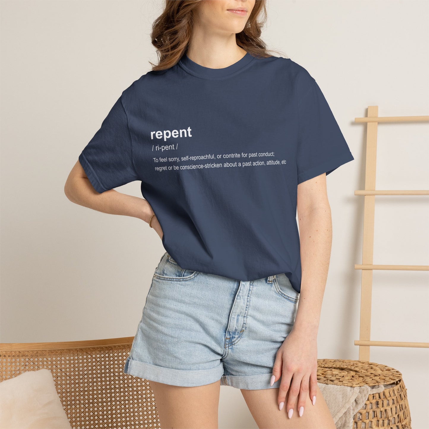 Repent Definition T-Shirt — 100% Cotton Garment-Dyed