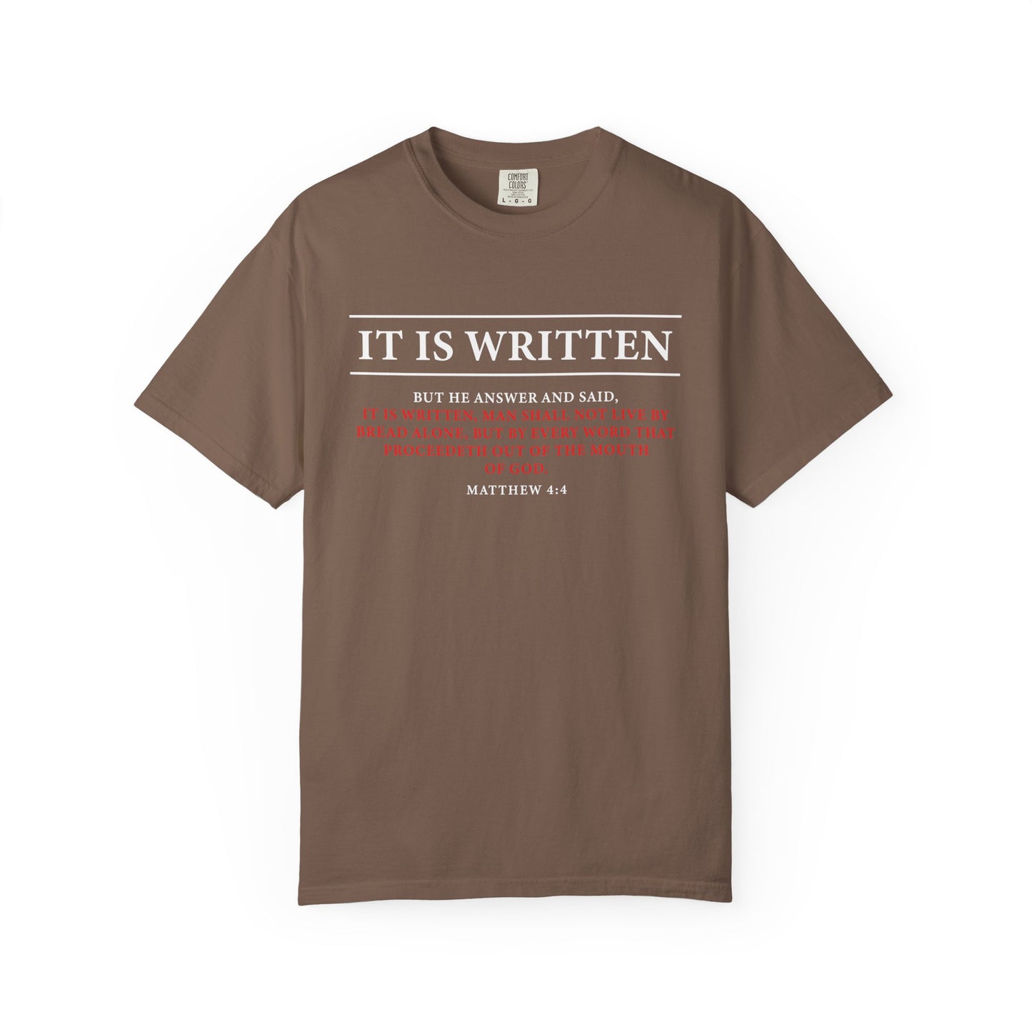 Matthew 4:4 Scripture T-Shirt — "Man Shall Not Live By Bread Alone" Christian Tee