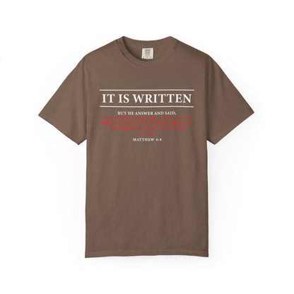Matthew 4:4 Scripture T-Shirt — "Man Shall Not Live By Bread Alone" Christian Tee