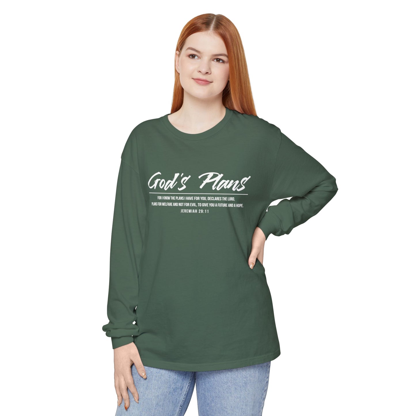 Jeremiah 29:11 'God's Plans' Long Sleeve T-Shirt — Inspirational Christian Faith Tee