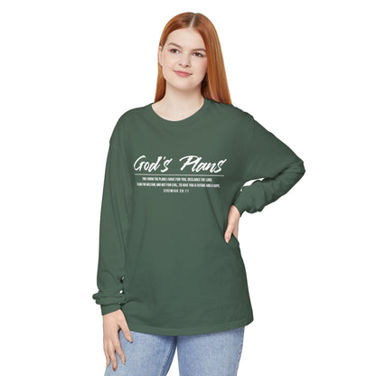 Jeremiah 29:11 'God's Plans' Long Sleeve T-Shirt — Inspirational Christian Faith Tee