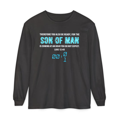 Son of Man is coming Cotton T‑Shirt — Christian Faith Graphic Long Sleeve Tee