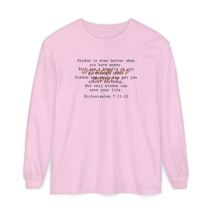 Biblical Wisdom Long Sleeve T-Shirt — Faith Scripture Tee