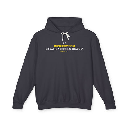 He Never Changes Long Sleeve T‑Shirt — Inspirational Christian Scripture  Faith-Based Christian Hoodie