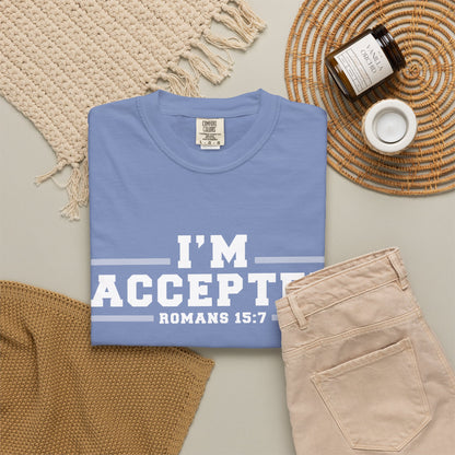 I'm Accepted "Romans 15:7" Cotton T-Shirt — Faith-Inspired Christian Tee