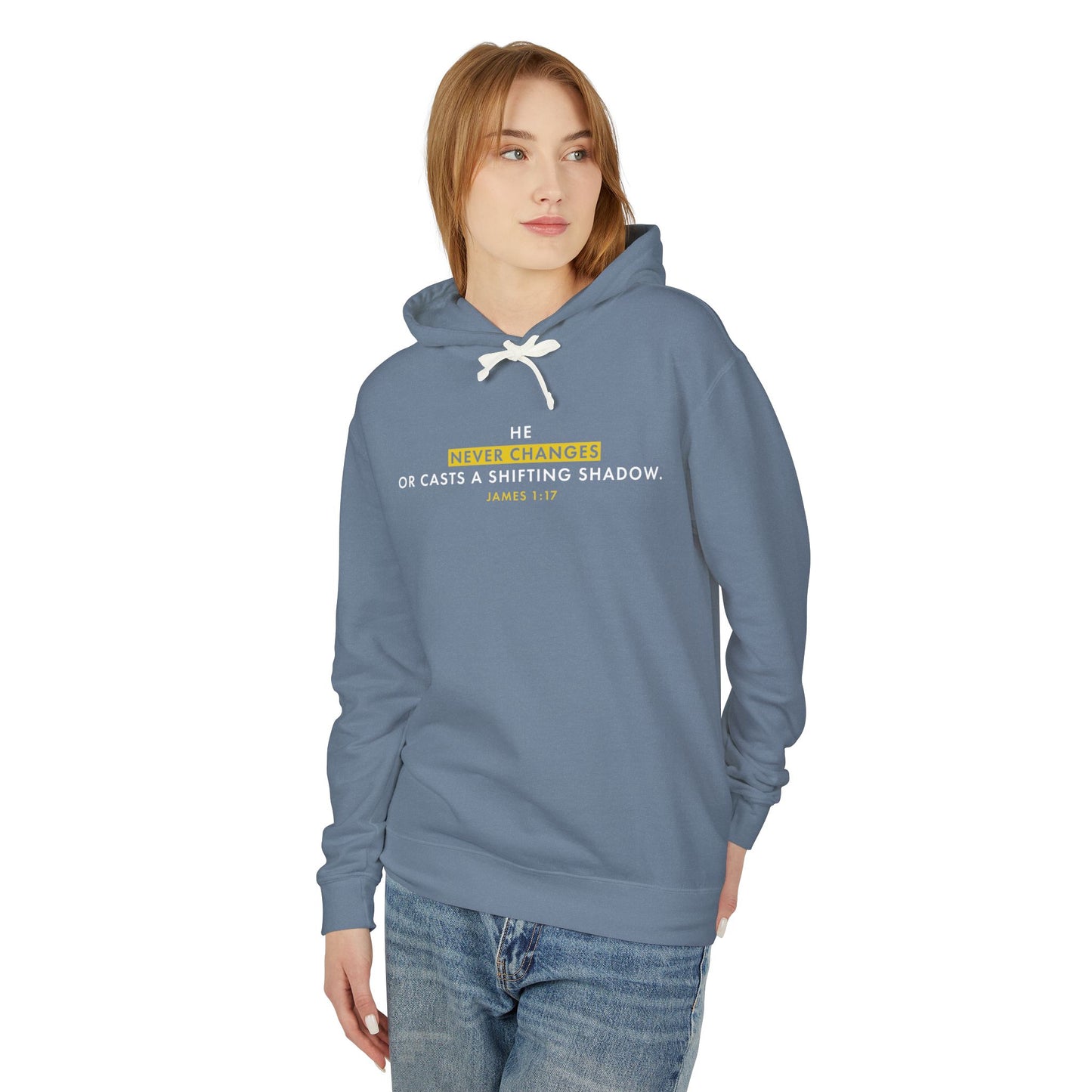 He Never Changes Long Sleeve T‑Shirt — Inspirational Christian Scripture  Faith-Based Christian Hoodie