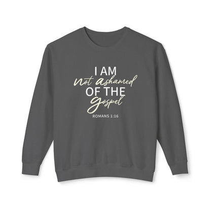 Romans 1:16 Beige Cotton Sweatshirt — Faith Verse Crewneck