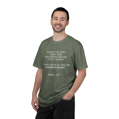 Matthew 18:3 100% Cotton T-shirt — Christian Scripture Tee