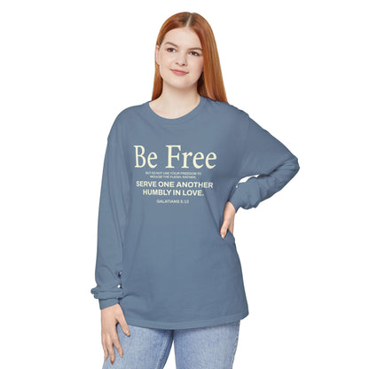 Be Free "Galatians 5:13" BEIGE 100% Cotton Long Sleeve