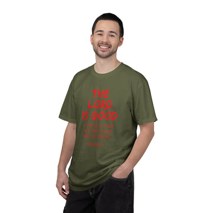 The Lord is Good "Nahum 1:7" Red T-Shirt