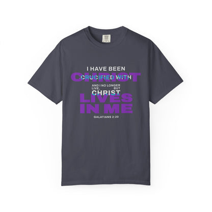 I have been Crucified with Christ "Galatians 2:20" Purple 100% Cotton T-Shirt