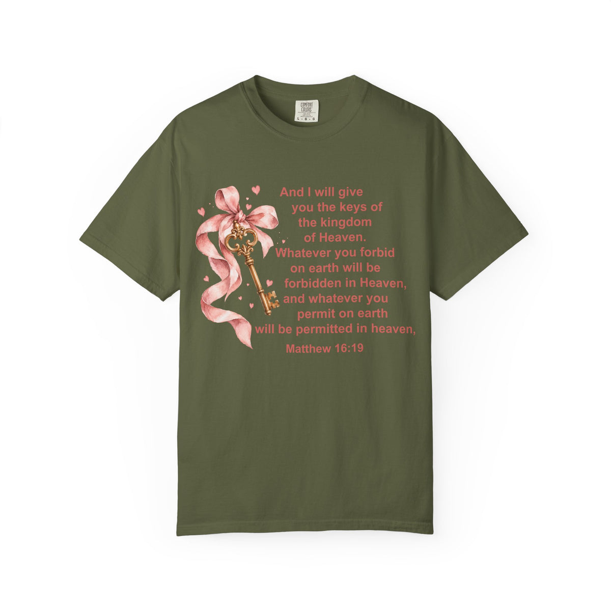 Christian Scripture Keys of the Kingdom T-shirt — Matthew 16:19 Floral Design