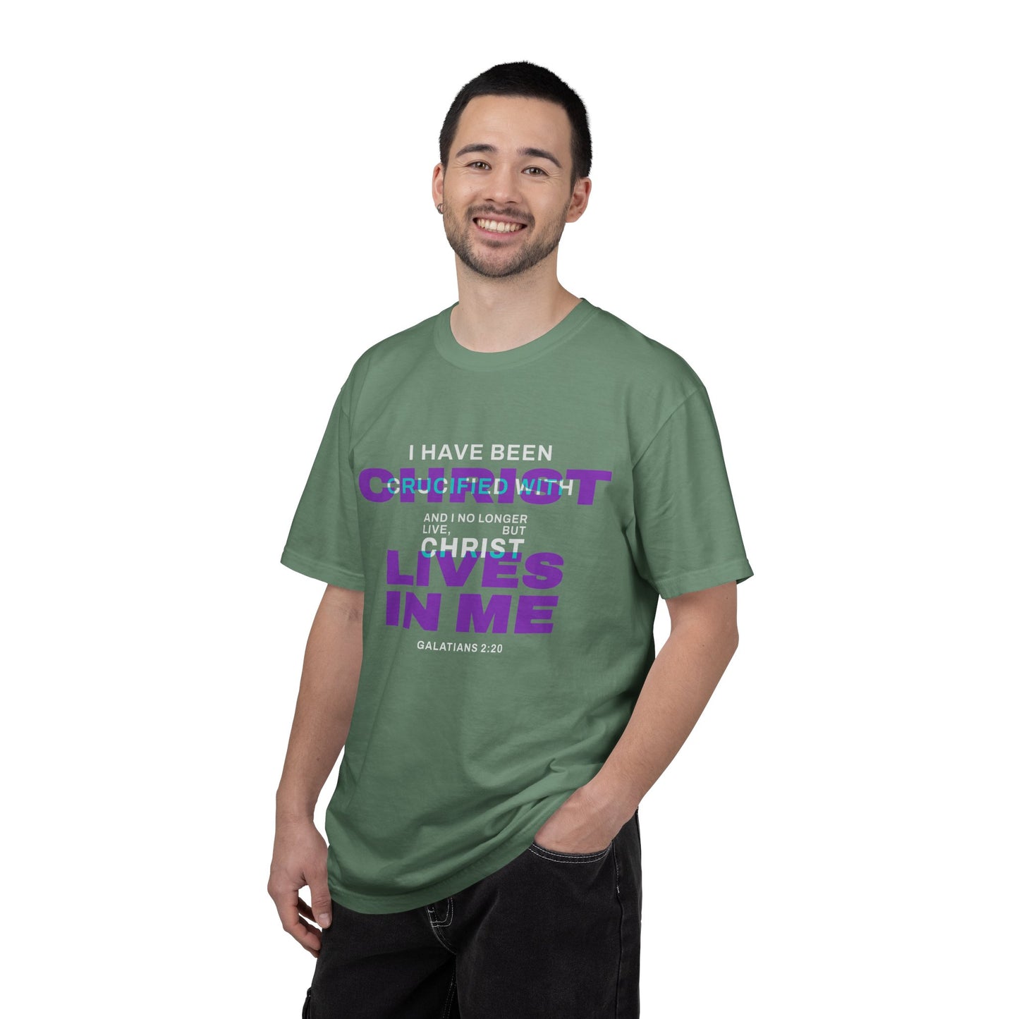 I have been Crucified with Christ "Galatians 2:20" Purple 100% Cotton T-Shirt