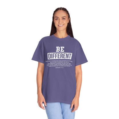 Be Different Romans 12:2 T-Shirt — Christian Faith Graphic T-shirt