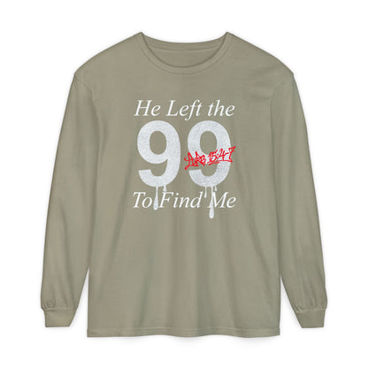 He Left the 99 Long Sleeve — Luke 15:4-7 Christian Crewneck