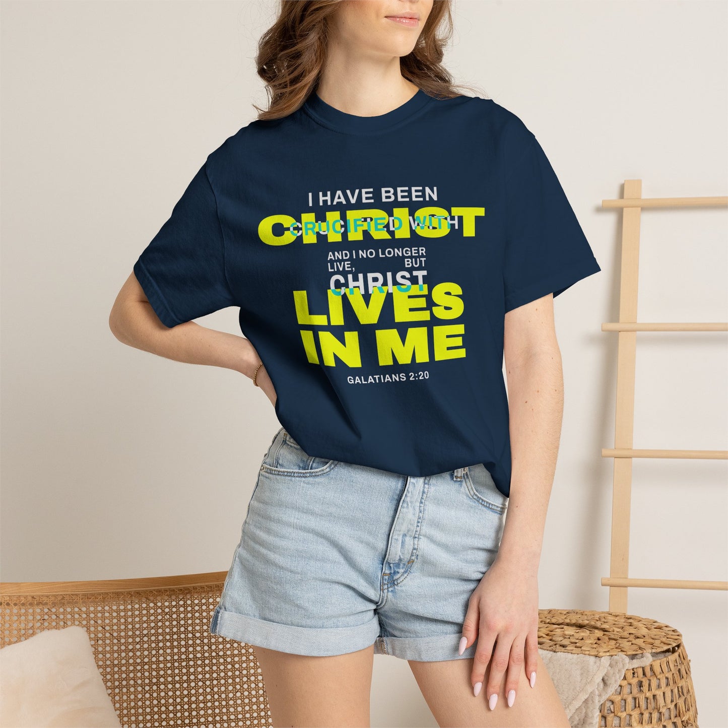 I have been Crucified with Christ "Galatians 2:20" YELLOW 100% Cotton T-Shirt