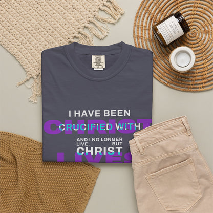 I have been Crucified with Christ "Galatians 2:20" Purple 100% Cotton T-Shirt