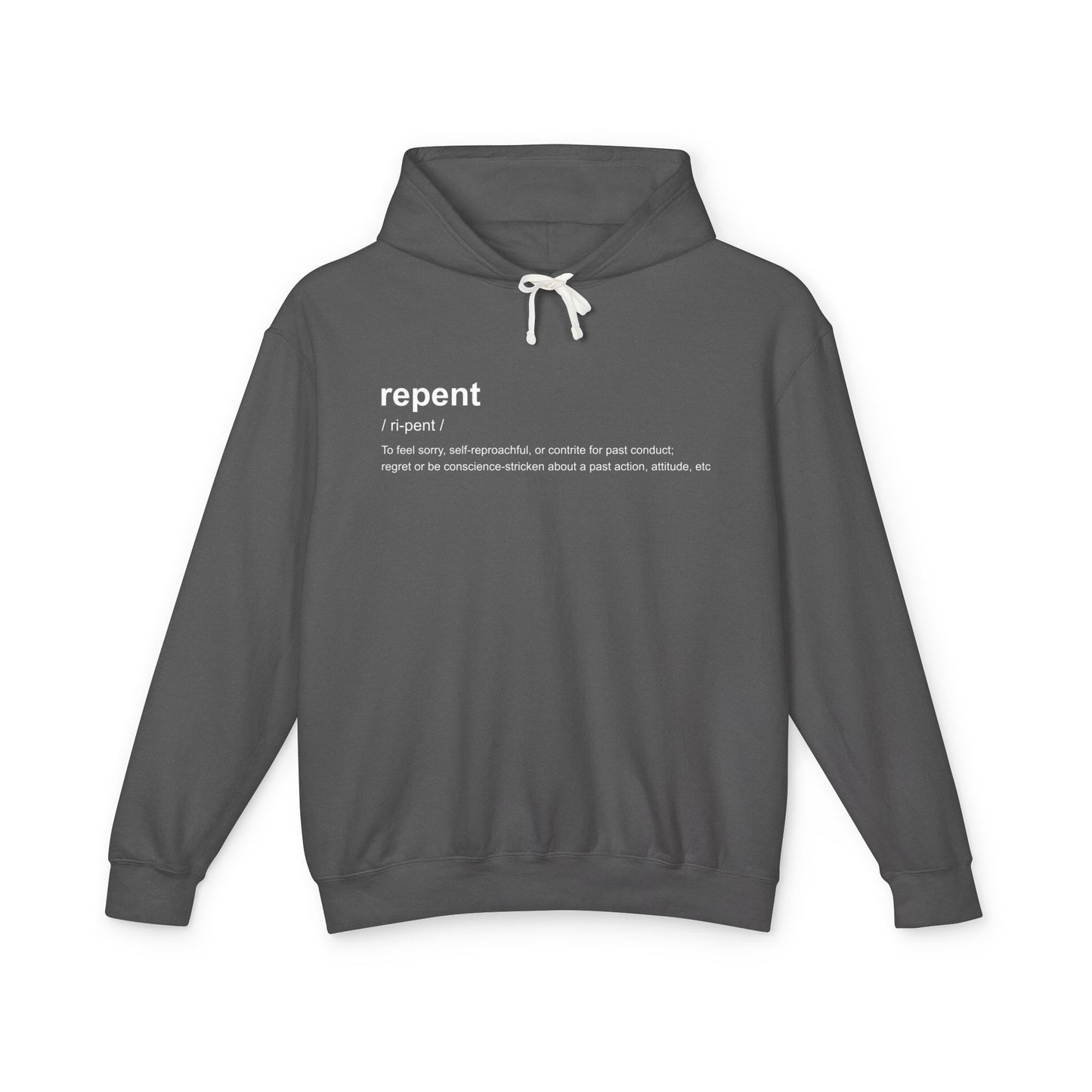 Repent Definition 100% Cotton Hoodie — Lightweight Religious Pullover