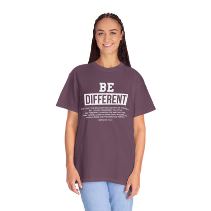 Be Different Romans 12:2 T-Shirt — Christian Faith Graphic T-shirt