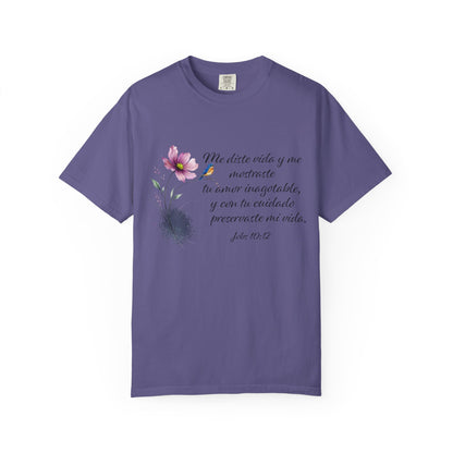 Inspirational Spanish Bible Verse T-Shirt – John 10:12 Floral Tee