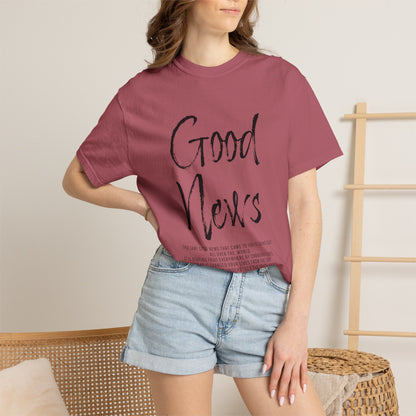 Colossians 1:6 'Good News' Cotton T-Shirt — Scripture Comfort Tee