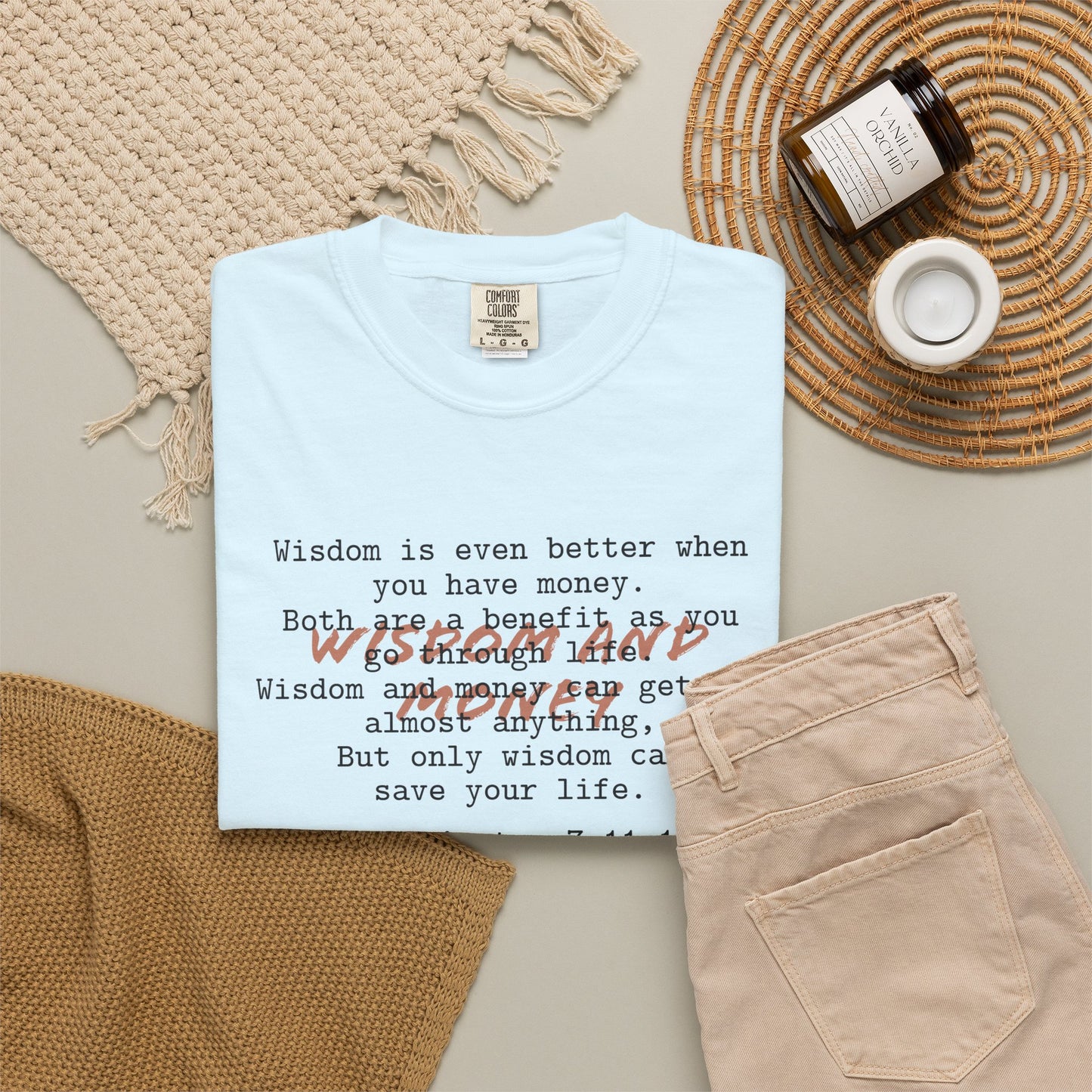 Biblical Wisdom T-Shirt — "Wisdom & Truth" Ecclesiastes 7:11 Scripture Tee