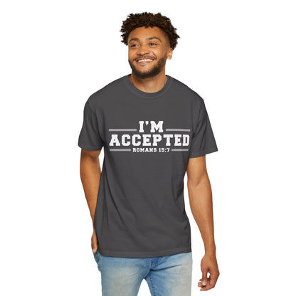 I'm Accepted "Romans 15:7" Cotton T-Shirt — Faith-Inspired Christian Tee