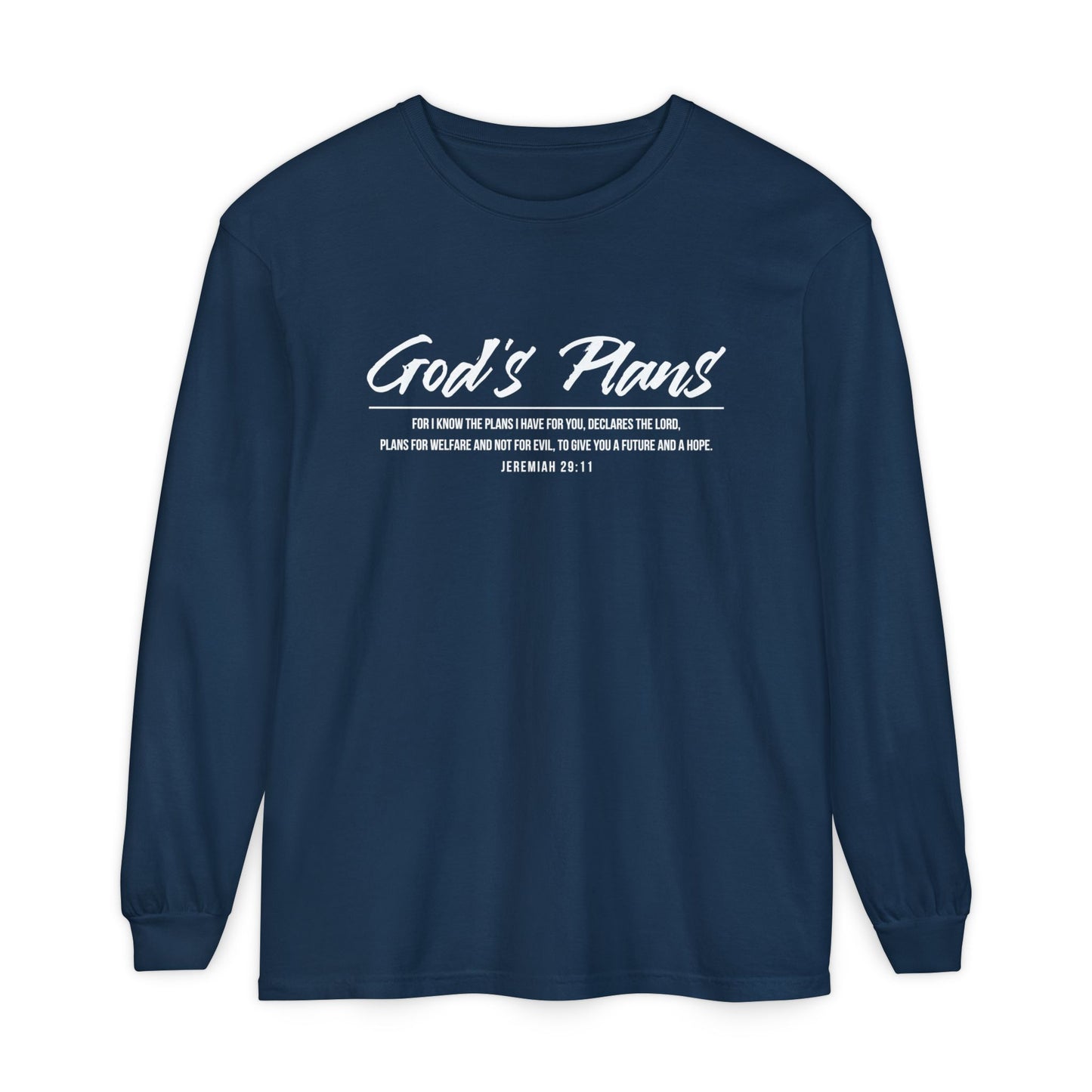 Jeremiah 29:11 'God's Plans' Long Sleeve T-Shirt — Inspirational Christian Faith Tee