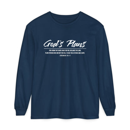 Jeremiah 29:11 'God's Plans' Long Sleeve T-Shirt — Inspirational Christian Faith Tee