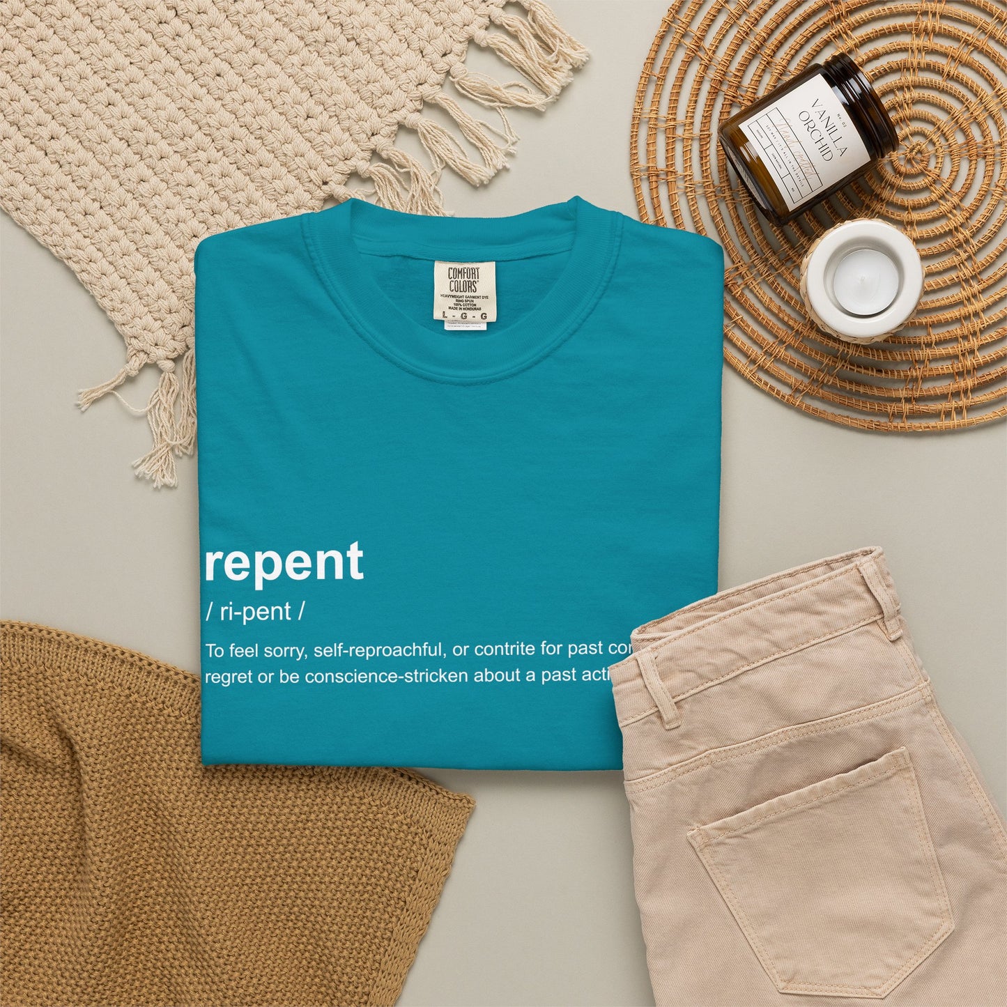 Repent Definition T-Shirt — 100% Cotton Garment-Dyed