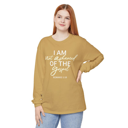 Romans 1:16 Beige 100% Cotton Lon Sleeve Comfort Color