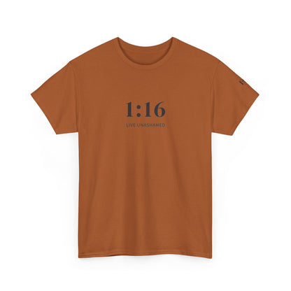 1:16 Live Unashamed Faithful Christian T-Shirt
