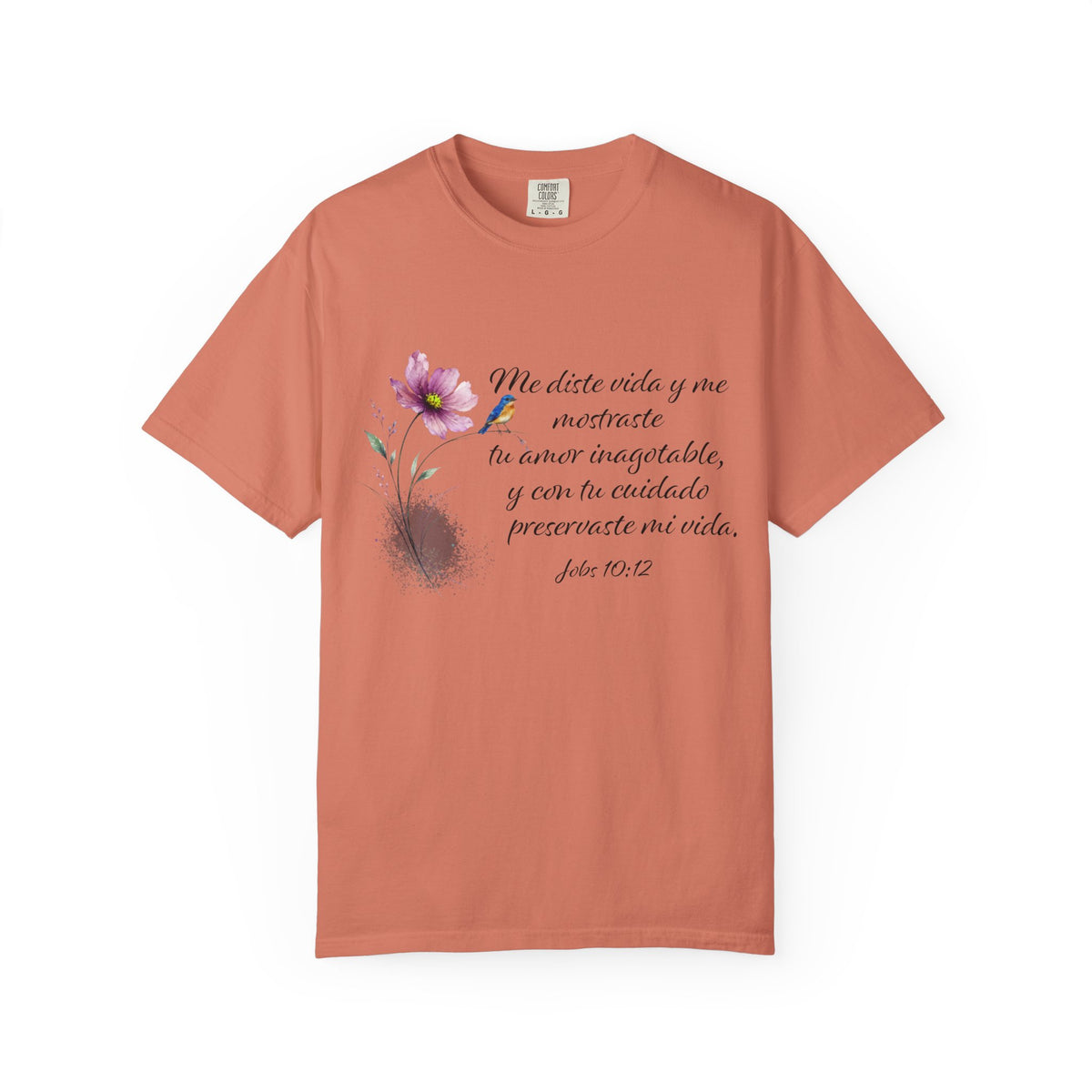 Inspirational Spanish Bible Verse T-Shirt – John 10:12 Floral Tee
