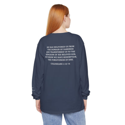 Rescued Colossians 1:13 Long Sleeve T-Shirt — 100% Cotton