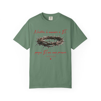 Jesus Crown of Thorns T-Shirt — "Naciste a amarme a Él" Christian Faith Tee