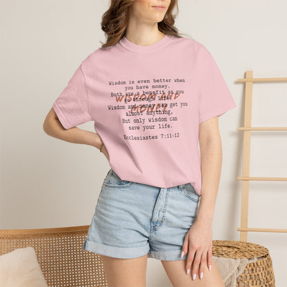 Biblical Wisdom T-Shirt — "Wisdom & Truth" Ecclesiastes 7:11 Scripture Tee