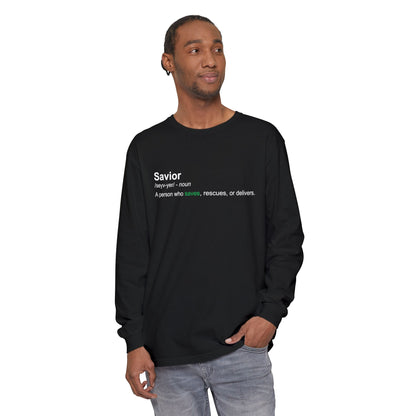 Savior Definition 100% cotton Long Sleeve Comfort Color
