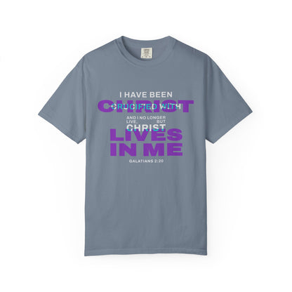 I have been Crucified with Christ "Galatians 2:20" Purple 100% Cotton T-Shirt
