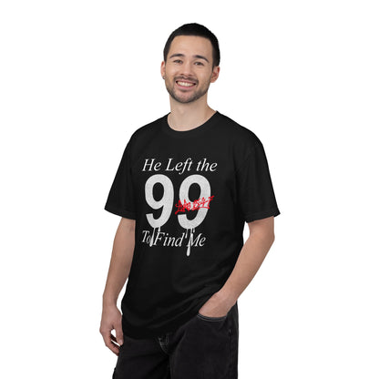 He Left the 99 Luke 15:4-7 T-Shirt — Christian Faith Parable Tee 100% Cotton