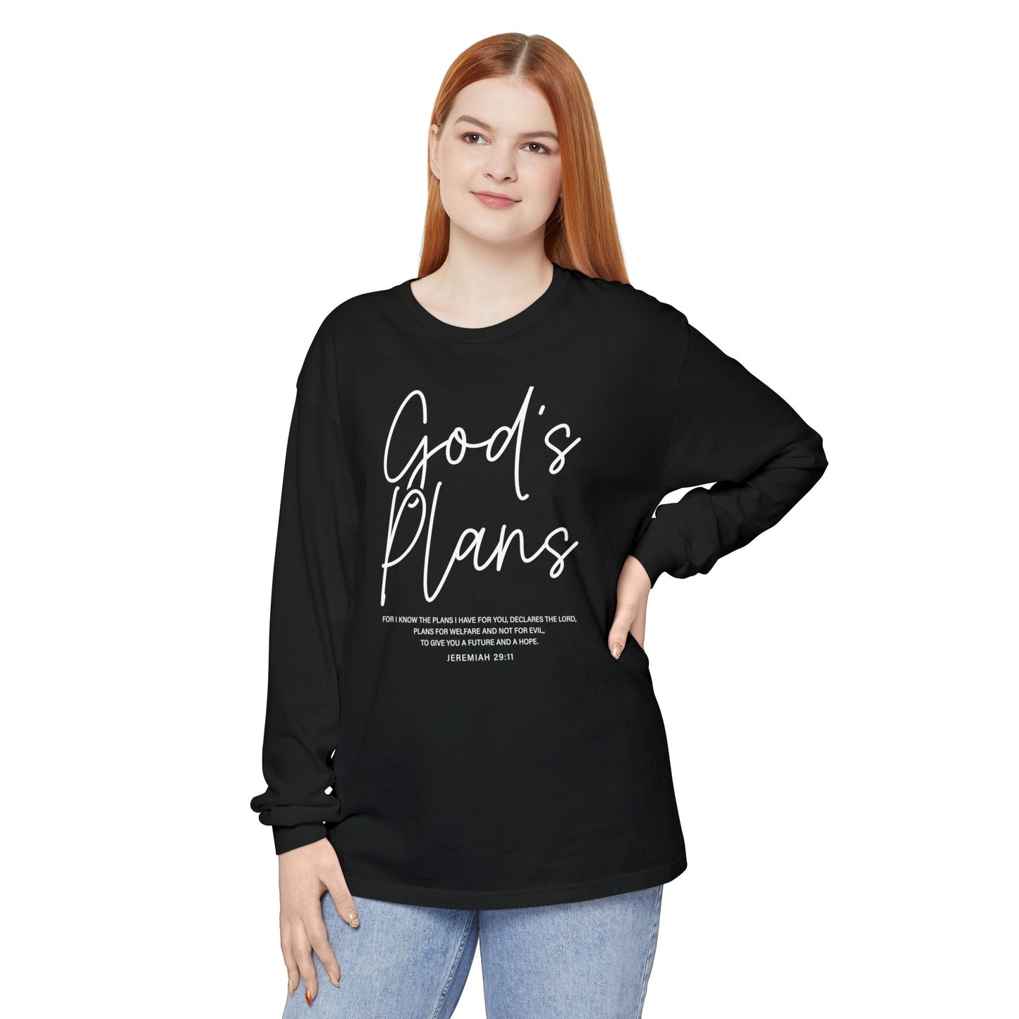 God's Plans Jeremiah 29:11 100% Cotton Long Sleeve