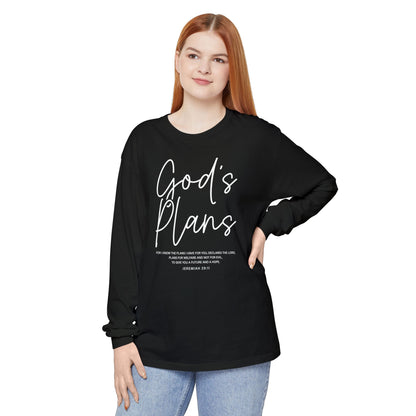 God's Plans Jeremiah 29:11 100% Cotton Long Sleeve