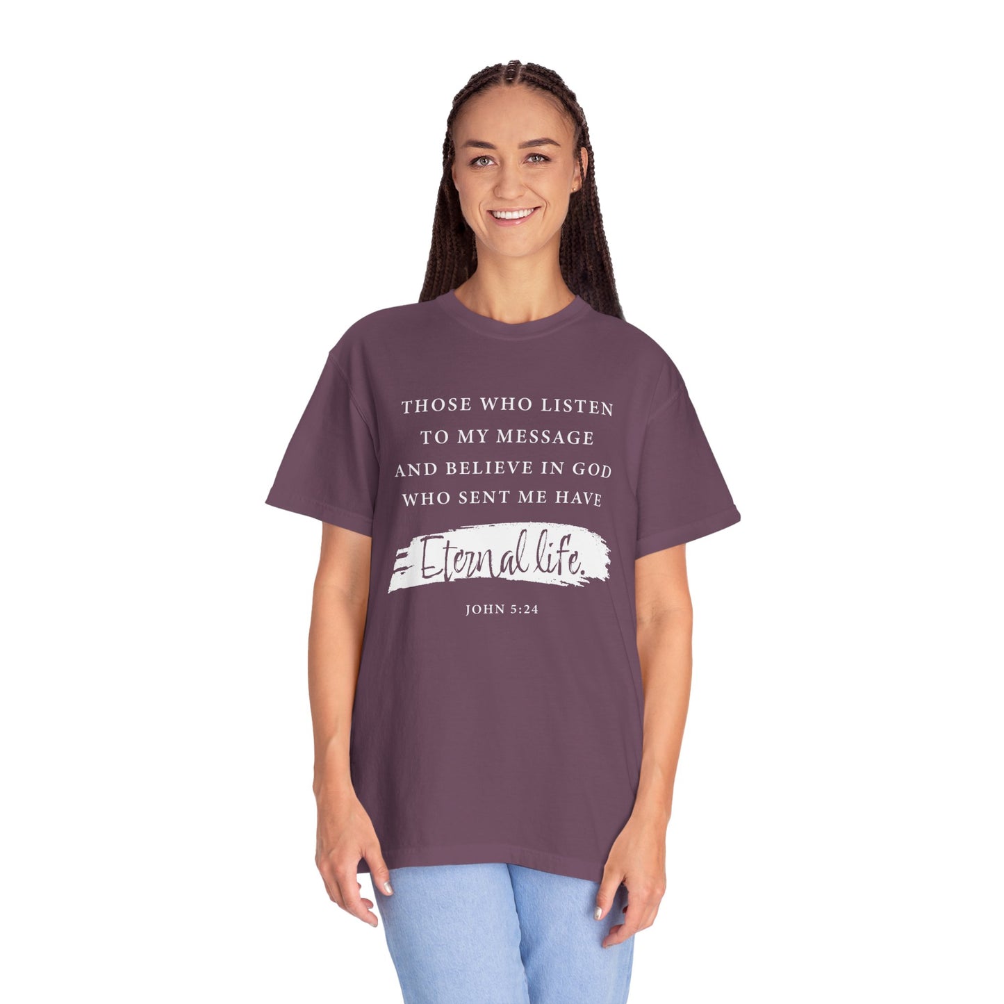 John 5:24 'Eternal Life' T-Shirt — Faith-Based Cotton Tee