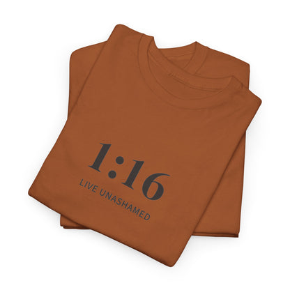 1:16 Live Unashamed Faithful Christian T-Shirt