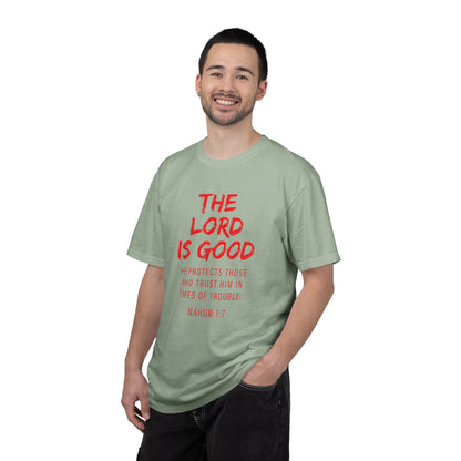 The Lord is Good "Nahum 1:7" Red T-Shirt