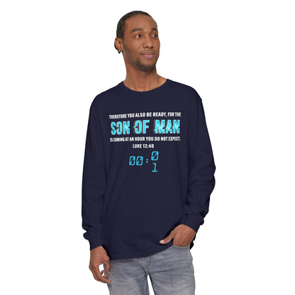 Son of Man is coming Cotton T‑Shirt — Christian Faith Graphic Long Sleeve Tee